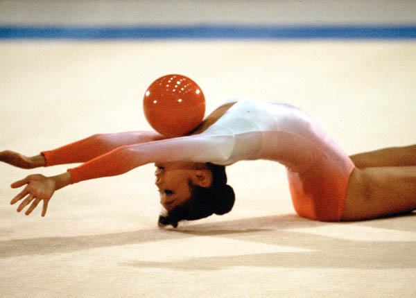 Canada's Lori Fung competes in a rythmic gymnastics event at the 1984 Olympic games in Los Angeles. (CP PHOTO/ COA/ Crombie McNeil)