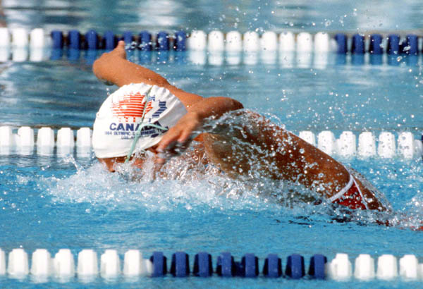Canada's Nathalie Gingras competes in the swimming event at the 1984 Olympic games in Los Angeles. (CP PHOTO/ COA/Ted Grant )