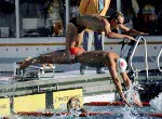 Canada's Nancy Garapick (right) competes in the swimming event at the 1976 Summer Olympic games in Montreal. (CP Photo/COA/RW).