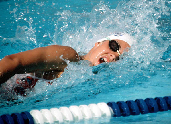 Canada's Jane Kerr competes in the swimming event at the 1984 Olympic games in Los Angeles. (CP PHOTO/ COA/Ted Grant )