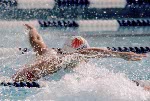 Michelle MacPherson du Canada participe  une preuve de natation aux Jeux olympiques de Los Angeles de 1984. (Photo PC/AOC)