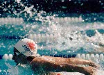 Michelle MacPherson du Canada participe  une preuve de natation aux Jeux olympiques de Los Angeles de 1984. (Photo PC/AOC)
