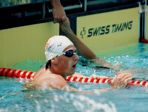 Levente Mady du Canada participe  une preuve de natation aux Jeux olympiques de Los Angeles de 1984. (Photo PC/AOC)