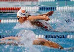 Donna McGinnis du Canada participe  une preuve de natation aux Jeux olympiques de Los Angeles de 1984. (Photo PC/AOC)