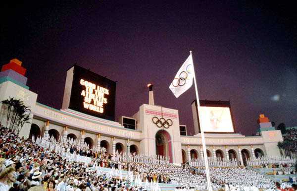 Opening ceremonies for the 1984 Winter Olympics in Los Angeles. (CP PHOTO/COA/ Jim Merrithew)