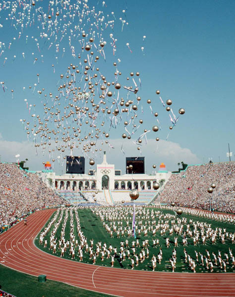 Balloons float up during the opening ceremonies for the 1984 Winter Olympics in Los Angeles. (CP PHOTO/COA/ Jim Merrithew)