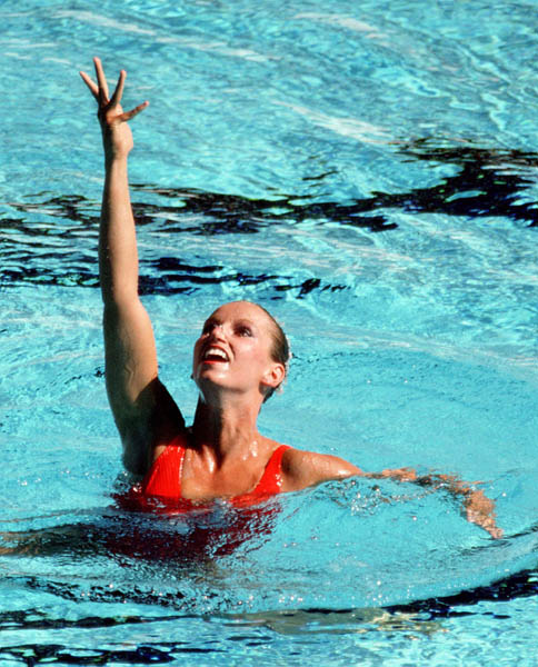 Canada's Carolyn Waldo competes in the synchronized swimming event at the 1984 Los Angeles Olympic Games. (CP Photo/ COA/ Tim O'lett)