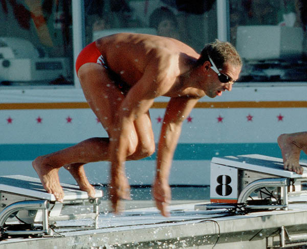 Canada's Peter Szmiot competes in the swimming event at the 1984 Olympic games in Los Angeles. (CP PHOTO/ COA/Ted Grant )