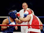 Canada's Artur Binkowski boxing at the 2000 Sydney Olympic Games. (CP Photo/ COA)