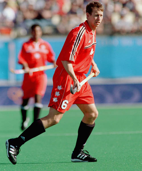 Canada's Chris Gifford plays field hockey at the 2000 Sydney Olympic Games. (CP Photo/ COA)