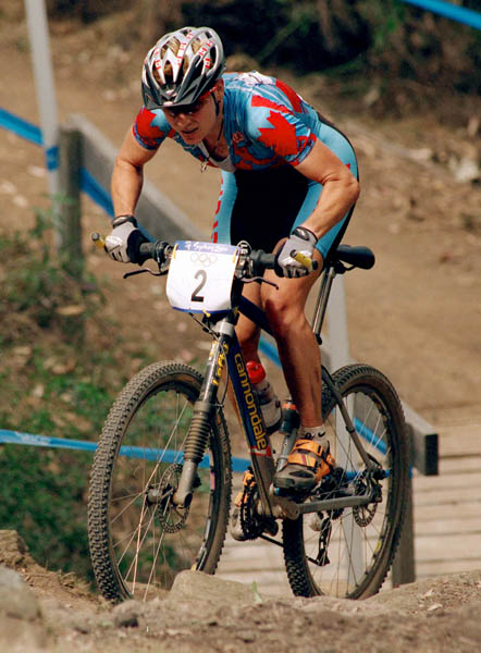 Canada's Alison Sydor competes in a cross country cycling event of the Sydney 2000 Olympic Games(CP PHOTO/ COA)