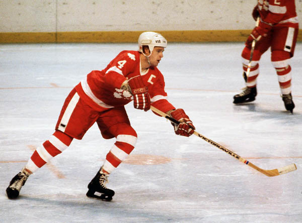Canada's Randy Gregg (4) participates in hockey action against Poland at the 1980 Winter Olympics in Lake Placid. (CP PHOTO/ COA/ )