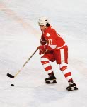 Canada's Dan D'Alvise (behind) participates in hockey action against the Netherlands at the 1980 Winter Olympics in Lake Placid. (CP PHOTO/ COA/ )