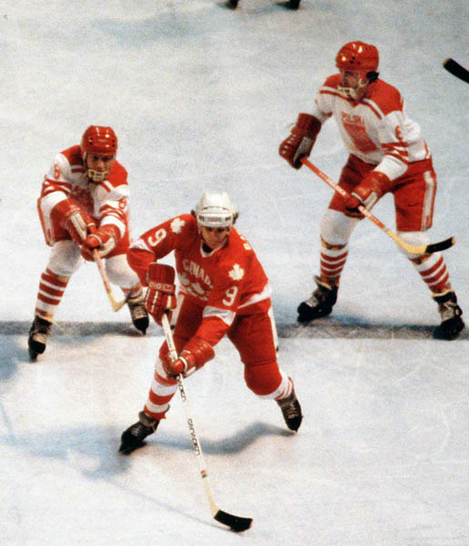 Canada's Glenn Anderson (9) participates in hockey action against Poland at the 1980 Winter Olympics in Lake Placid. (CP PHOTO/ COA/ )