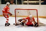 Canada's participates in hockey action against the Netherlands at the 1980 Winter Olympics in Lake Placid. (CP PHOTO/ COA/ )