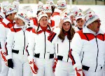 Canada's Olympic Team participate in the opening ceremonies at the 1980 Winter Olympics in Lake Placid. (CP PHOTO/COA)