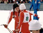 Canada's Angela Schmidt (17) competes in the nordic ski event at the 1980 Winter Olympics in Lake Placid. (CP PHOTO/COA)