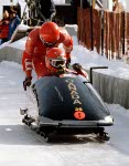 Canada's four-man bobsleigh team competes at the 1980 Lake Placid Winter Olympics. (CP PHOTO/ COA)