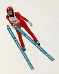 Steve Collins du Canada participe  une preuve de saut  ski aux Jeux olympiques d'hiver de Lake Placid de 1980. (Photo PC/AOC)