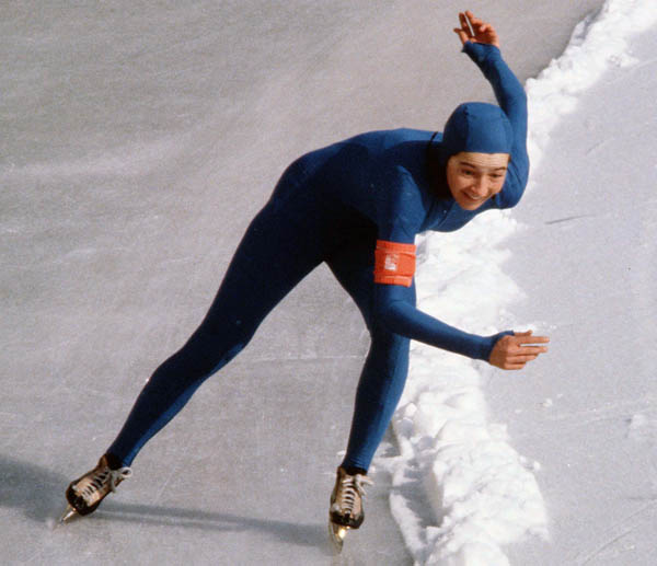 Canada's Sylvie Daigle competes in the speedskating event at the 1980 Winter Olympics in Lake Placid. (CP Photo/COA)