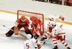 Canada's Tim Watters participates in hockey action against the Netherlands at the 1980 Winter Olympics in Lake Placid. (CP PHOTO/ COA/ )
