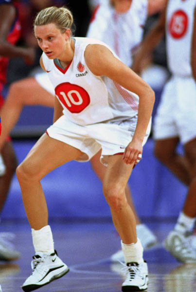 Canada's Stacey Dales (10) participates in basketball action at the Sydney 2000 Olympic Games. (CP PHOTO/ COA)