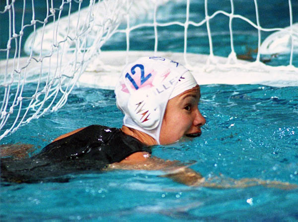 Canada's Waneek Horn-Miller participates in women's waterpolo preliminary action at the 2000 Sydney Olympic Games. (CP Photo/COA)