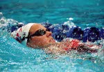 Canada's Joanne Malar competing in the swimming event at the 1996 Atlanta Summer Olympic Games. (CP PHOTO/COA/Mike Ridewood)