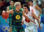 Canada's Steve Nash (7) participates in basketball action against Australia at the 2000 Sydney Olympic Games. (CP Photo/ COA)