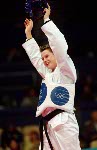 Dominique Bosshart du Canada participe  une preuve de taekwondo aux Jeux olympiques de Sydney de 2000. (Photo PC/AOC)