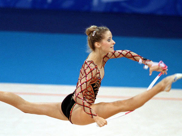 Canada's Emilie Livingston performs her rythmic gymnastics routine at the 2000 Sydney Olympic Games. (CP Photo/ COA)