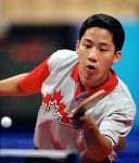 Canada's Kurt Lui playing table tennis at the Sydney 2000 Olympic Games.(CP PHOTO/ COA)