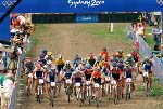 Canada's Chrissy Redden cycling during the Sydney 2000 Olympic Games. (CP PHOTO/ COA)