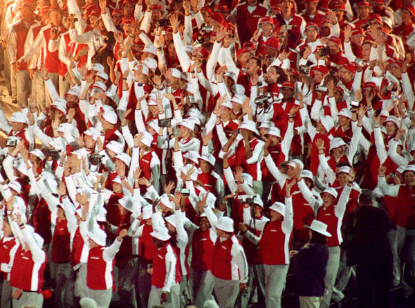 Canada Olympic athletes participate in the opening ceremonies at the 2000 Sydney Olympic Games. (CP PHOTO/ COA)