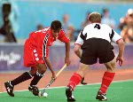 Canada's Rob Short (right) plays field hockey at the 2000 Sydney Olympic Games. (CP Photo/ COA)