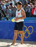 Canada's Mark Heese competes in beach volleyball action at the 1996 Atlanta Olympic Games. (CP Photo/COA/F. Scott Grant)