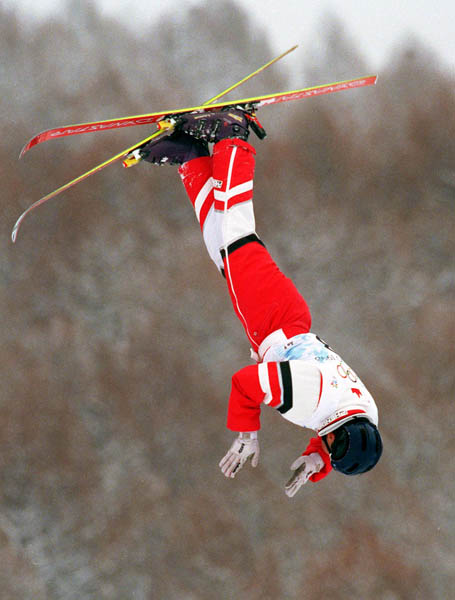 Canada's Nicolas Fontaine competes in the freestyle ski aerials event at the 1998 Nagano Winter Olympic Games. (CP Photo/ COA/Mike Ridewood)