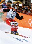 Canada's Stephane Rochon, of St. Sauveur, Que., skis the bumps during training for Olympic moguls competition at Deer Valley, Utah, Tuesday Feb. 5, 2002. (CP PHOTO/HO-COA-Mike Ridewood)