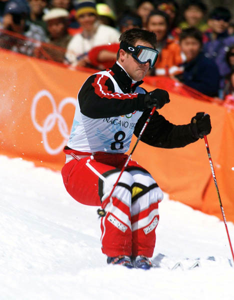 Canada's Stephane Rochon competes in the freestyle ski moguls event at the 1998 Nagano Winter Olympic Games. (CP Photo/ COA/Mike Ridewood)