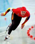 Canada's Patrick Bouchard, part of the long track speed skating team at the 2002 Salt Lake City Olympic winter  games. (CP Photo/COA)