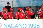 Canada's women's hockey team compete at the 1998 Nagano Winter Olympics. (CP PHOTO/COA/Mike Ridewood)