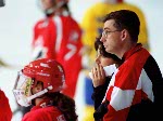 Canada's women's hockey trainer Todd Jackson watches the action at the 1998 Nagano Winter Olympics. (CP PHOTO/COA/Mike Ridewood)