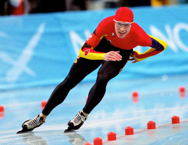 Canada's Jeremy Wotherspoon competes in the long track speed skating event at the 1998 Nagano Winter Olympic Games. (CP Photo/ COA/ Scott Grant)