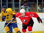 Canada's Rod Brind'Amour (17) competes in hockey action against Sweden at the 1998 Winter Olympics in Nagano. (CP Photo/COA/ F. Scott Grant)