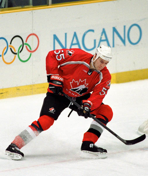 Canada's Keith Primeau competes in hockey action at the 1998 Winter Olympics in Nagano. (CP Photo/COA/ F. Scott Grant )