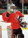 Canada's Patrick Roy in action at the 1998 Nagano Winter Olympics. (CP PHOTO/COA)