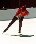 Gatan Boucher du Canada participe  une preuve de patinage de vitesse aux Jeux olympiques d'hiver d'Innsbruck de 1976. (Photo PC/AOC)