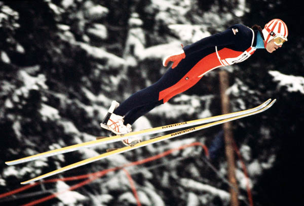 Rich Grady du Canada participe  une preuve de saut  ski aux Jeux olympiques d'hiver d'Innsbruck de 1976. (Photo PC/AOC)