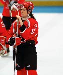 Canada's Geraldine Heaney, part of the women's hockey team at the 2002 Salt Lake City Olympic winter  games. (CP Photo/COA)