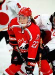 Canada's Laura Schuler (27) competes in women hockey action against China at the 1998 Nagano Winter Olympics. (CP PHOTO/COA/Mike Ridewood)